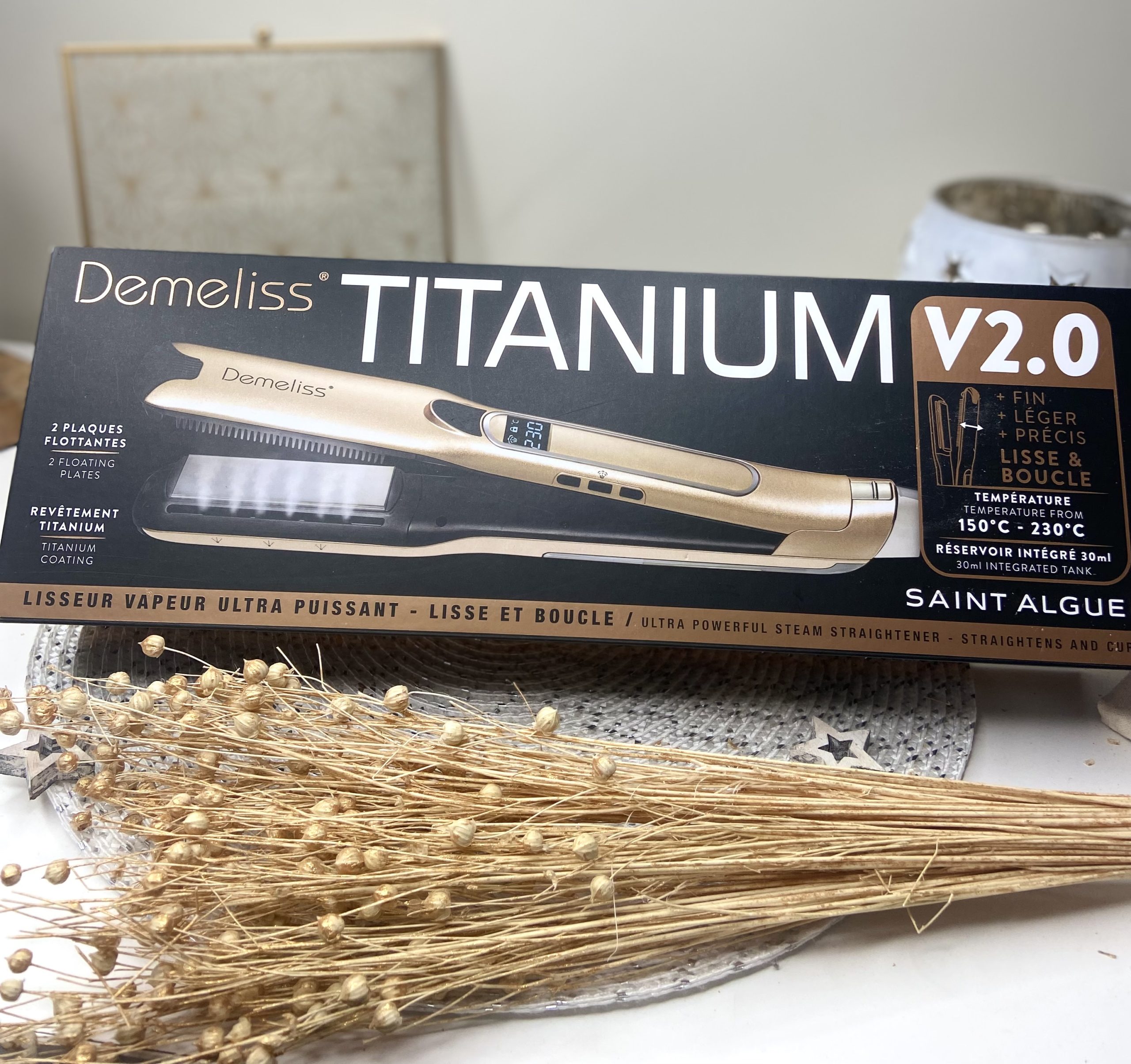 Demeliss Titanium Lisseur Vapeur, Réservoir Intégré