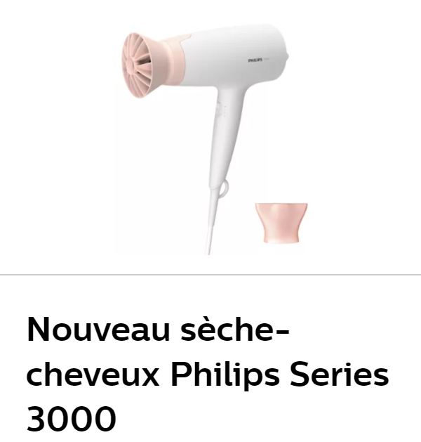 testez le nouveau seche-cheveux Philips Series 3000